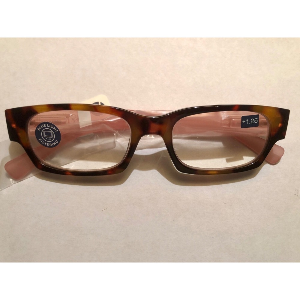 New Tortoise Blush Blue Light Peepers reading glasses‎ +1.25